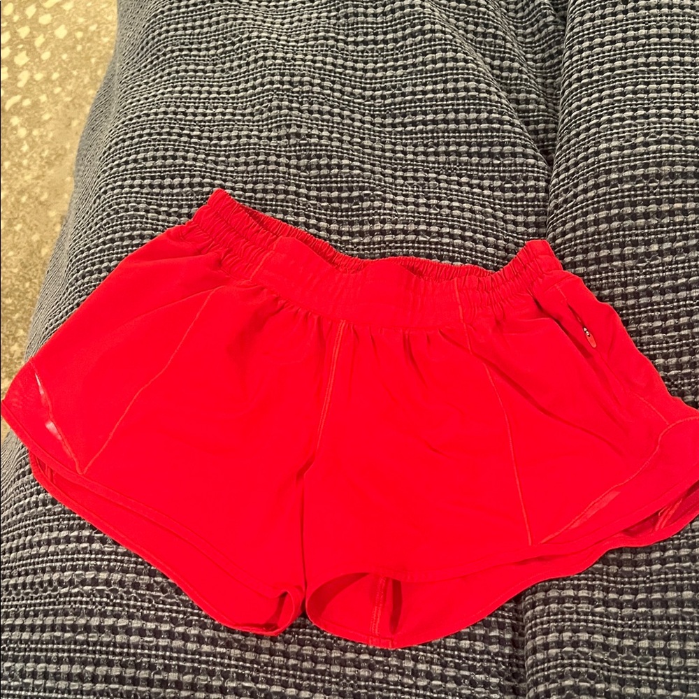 Lululemon Athletica Bright Red Athletic Shorts